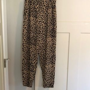 Pleated animal print trousers